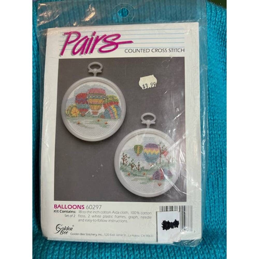 Pairs hot air ballon cross stitch kit